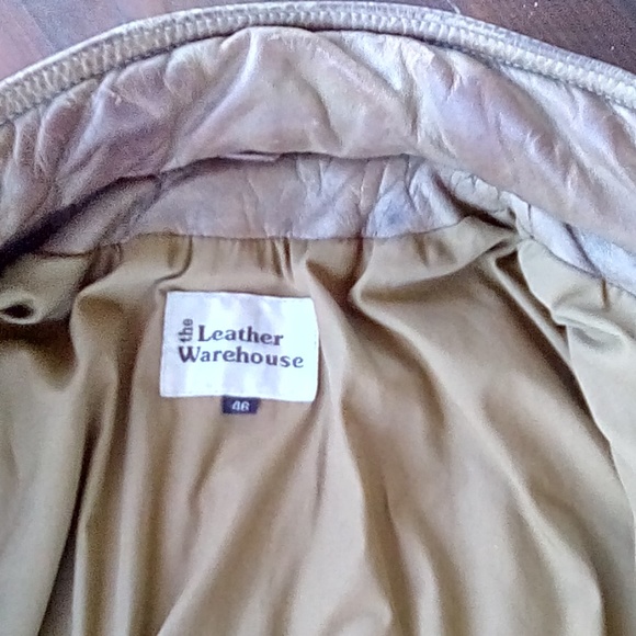 Vintage Distressed Men's Tan Bomber/Moto Jacket - Picture 5 of 7